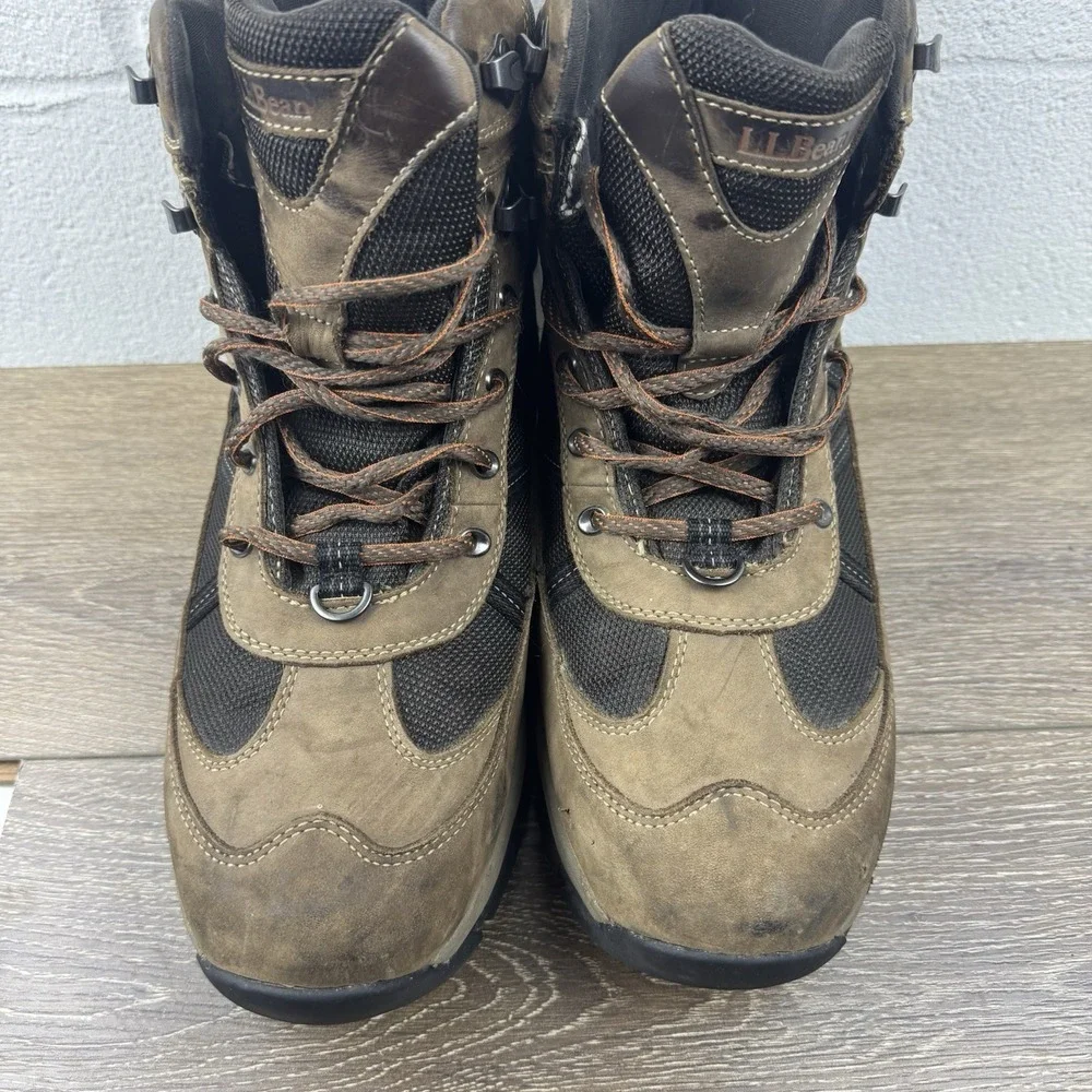 LL Bean Boots Mens Brown Suede Size 13 M Arctic Grip Hiking Primaloft Waterproof